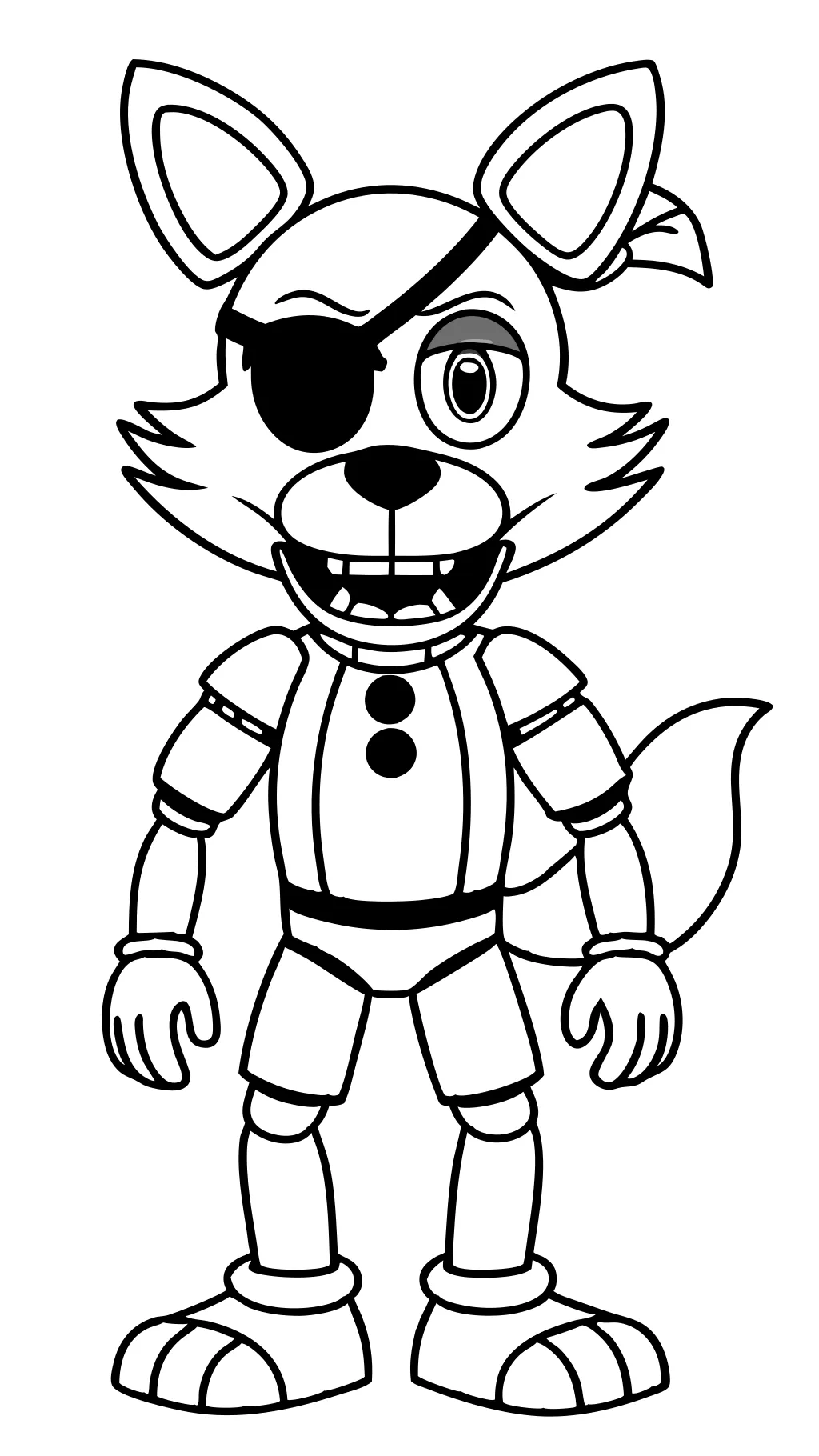 Cinco noches en las páginas para colorear de Freddy’s Foxy